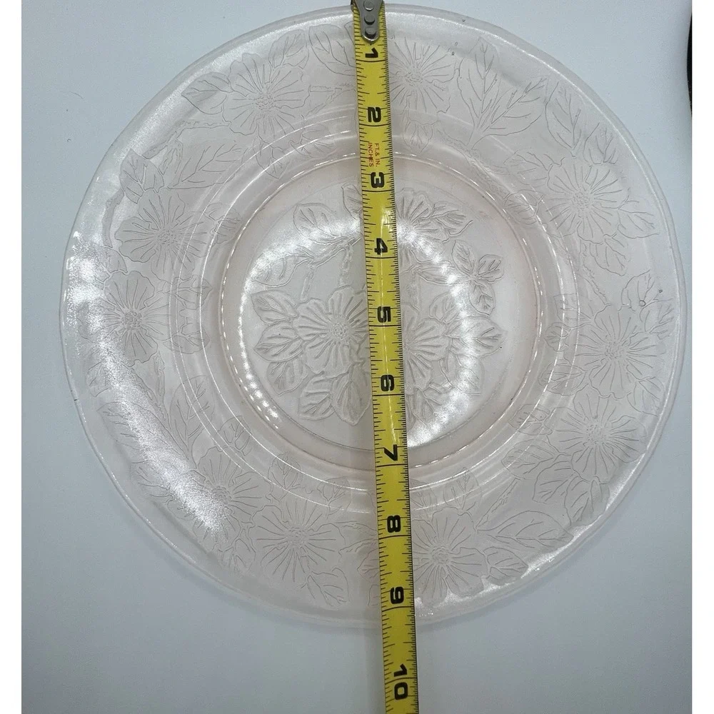 MacBeth Evans Dinner Plate Saucer Salad Bowl 4pc Pink Depression Glass Dogwood